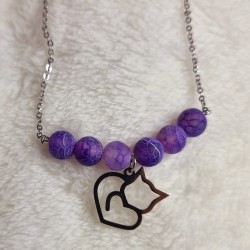 collier chat amethyste